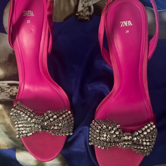 Zara's Women's Rhinestone Bow High Heels slingback - Picture 5 of 6